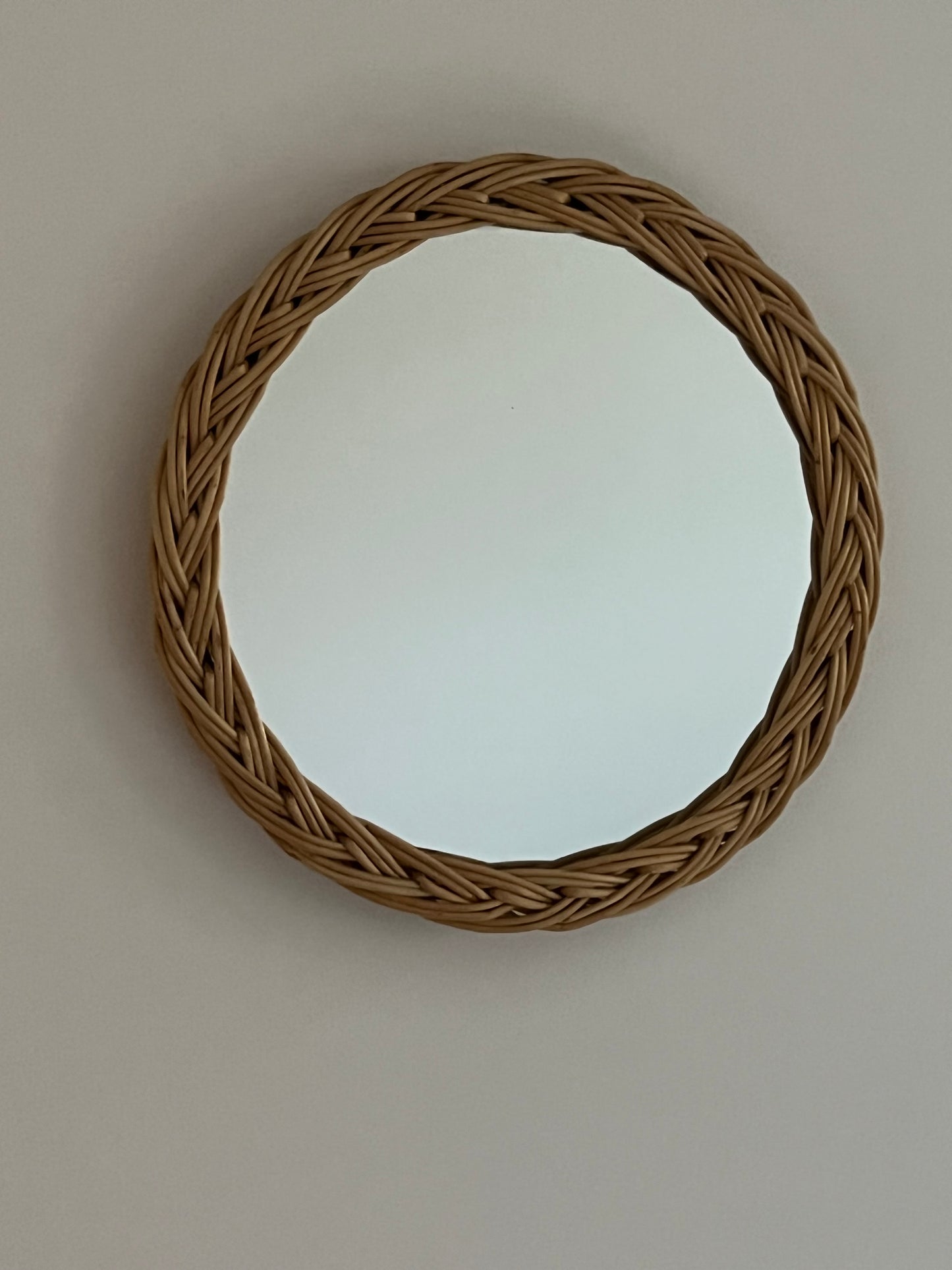Mid Century French Rattan Cane Mirror