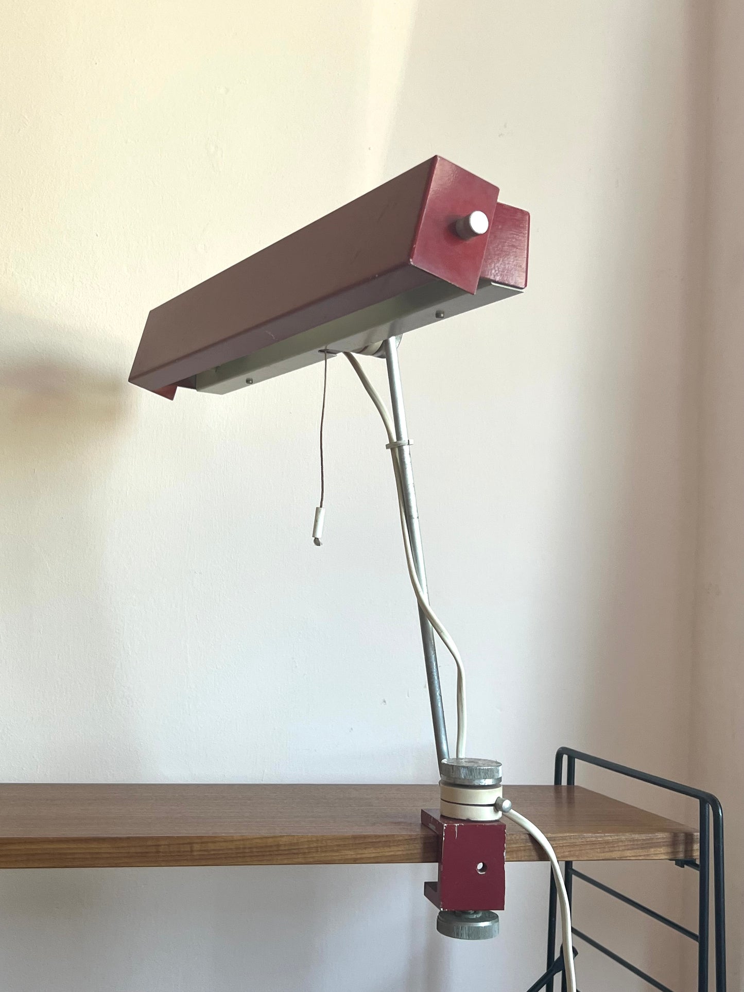 Mid Century Burgundy Red Space Age Surface Lamp