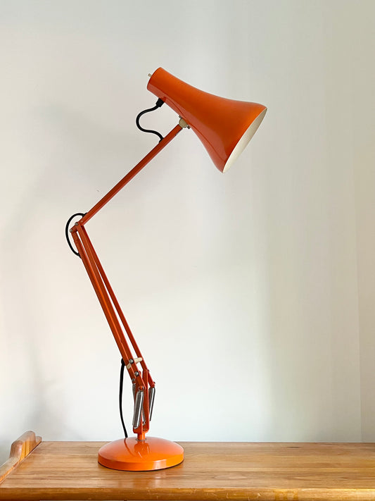 Vintage Herbert Terry Anglepoise 90 Orange Desk Lamp
