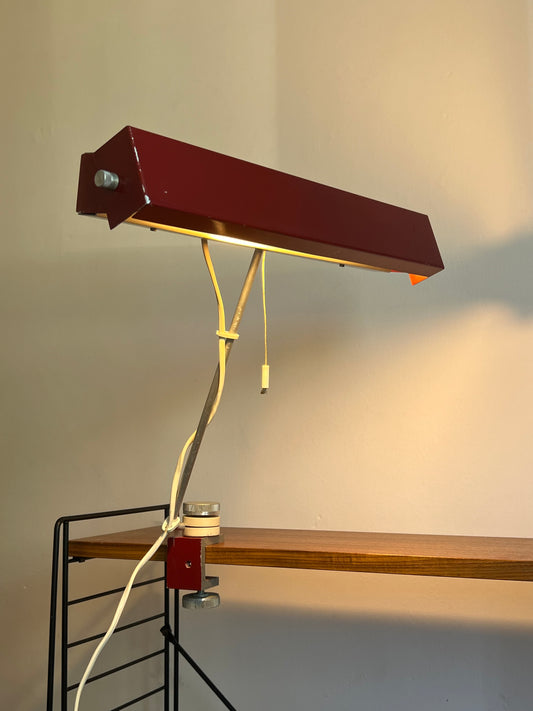 Mid Century Burgundy Red Space Age Surface Lamp