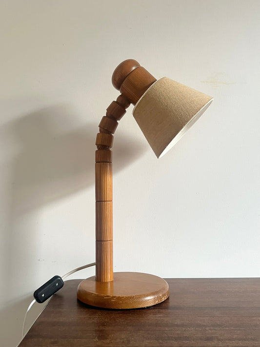 Pine Adjustable Table Lamp by Solbackens Svarveri