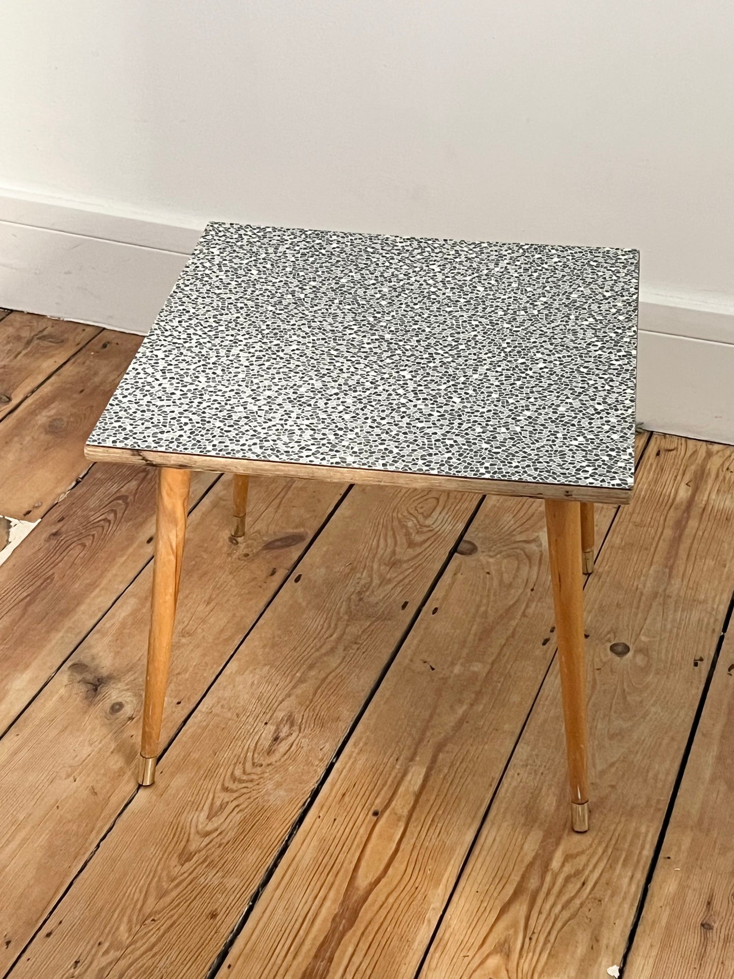 Vintage Mid Century Patterned Side Table/Plant stand