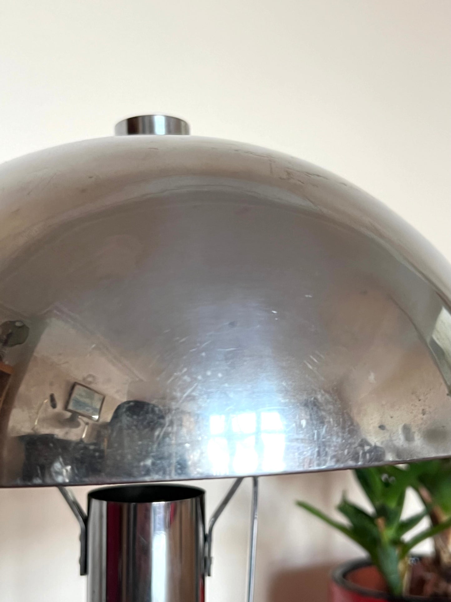 Reserved Art Deco Mid Century Chrome Mushroom Table Lamp