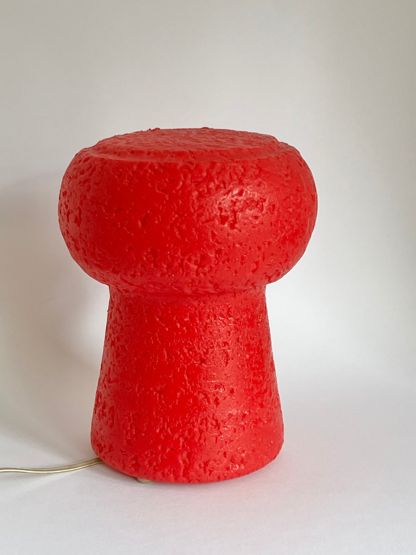 Mid Century Red Champagne Cork Lamp by Pierfrancesco Arnone