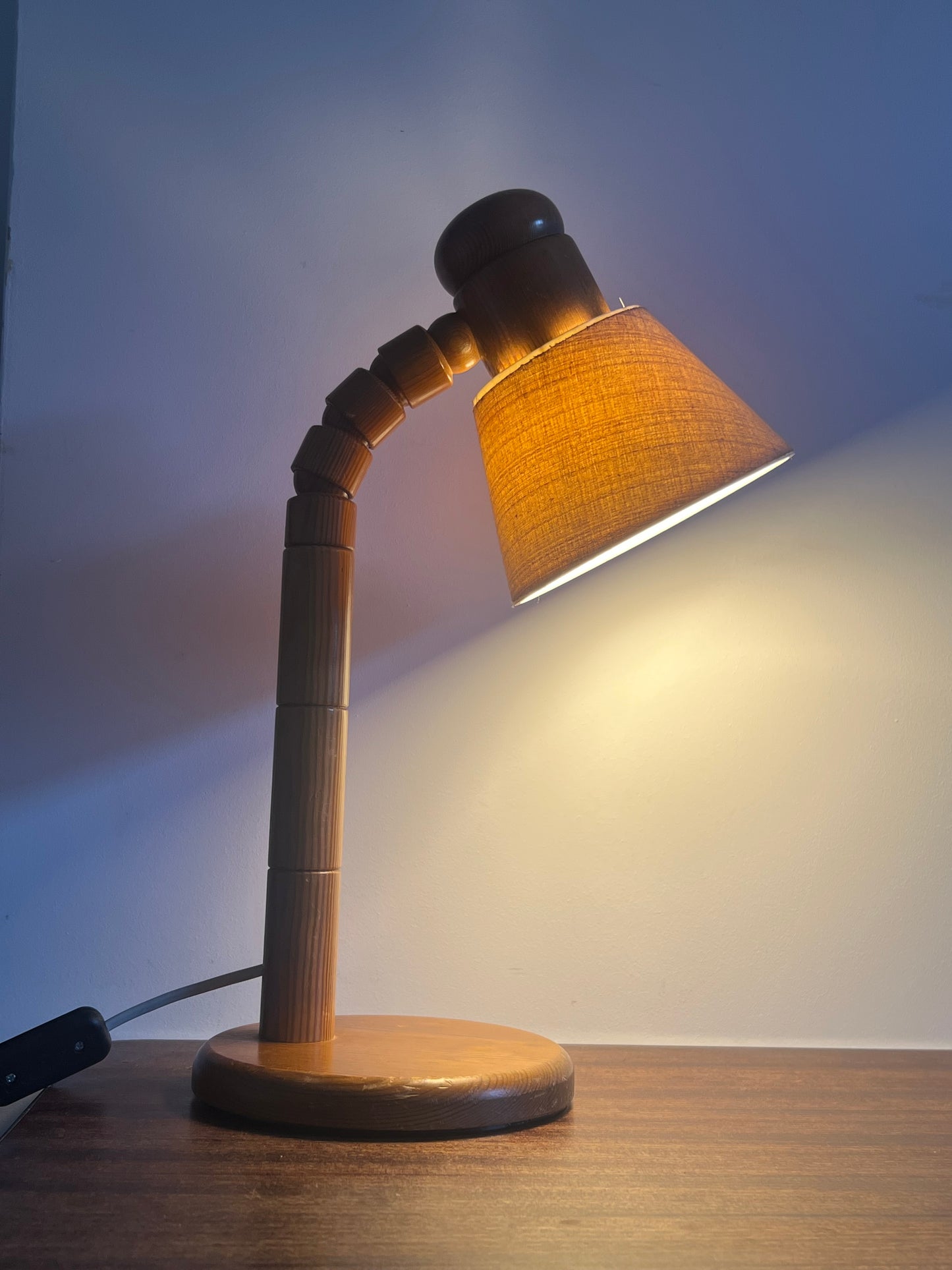 Pine Adjustable Table Lamp by Solbackens Svarveri