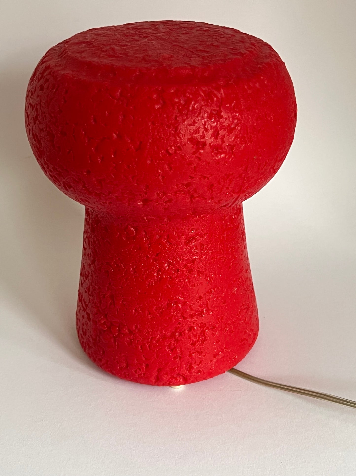 Mid Century Red Champagne Cork Lamp by Pierfrancesco Arnone
