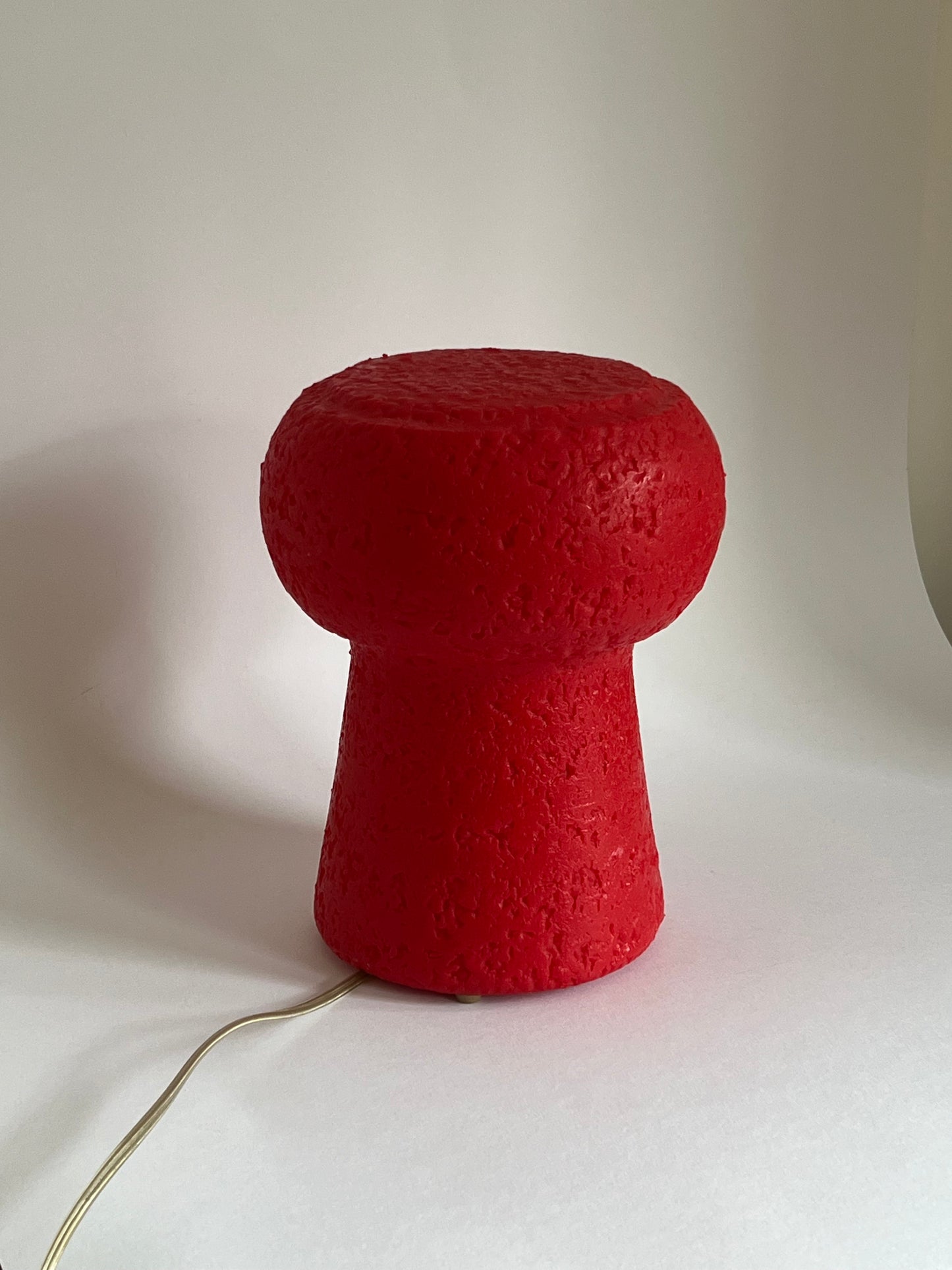 Mid Century Red Champagne Cork Lamp by Pierfrancesco Arnone