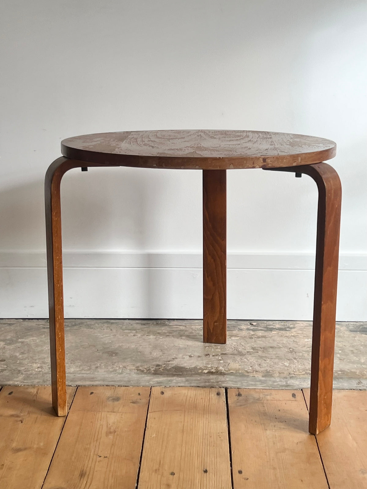 Vintage Mid Century Bentwood Alvar Aalto Style Side Table