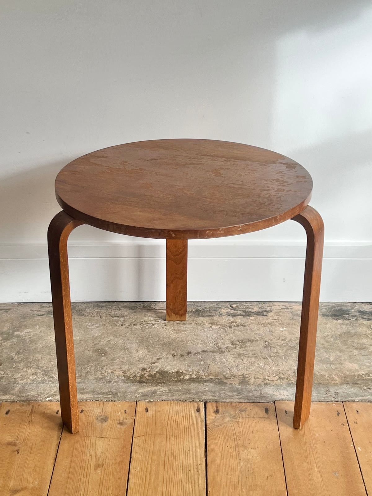 Vintage Mid Century Bentwood Alvar Aalto Style Side Table