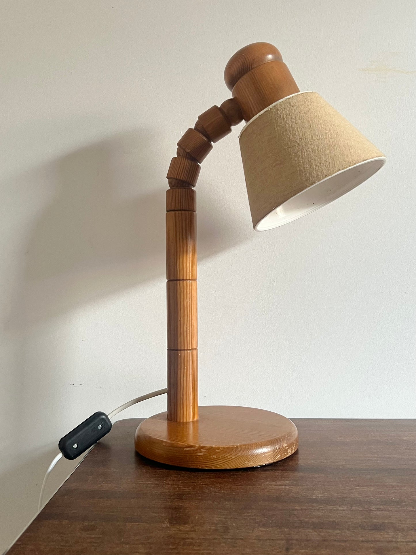 Pine Adjustable Table Lamp by Solbackens Svarveri