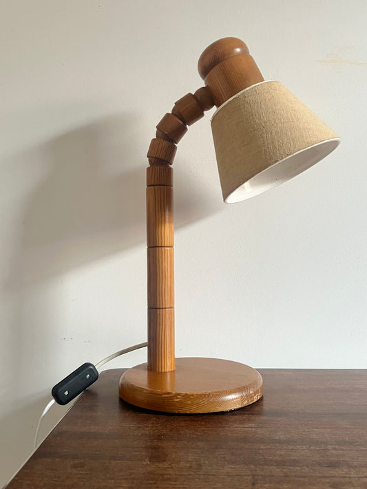 Pine Adjustable Table Lamp by Solbackens Svarveri