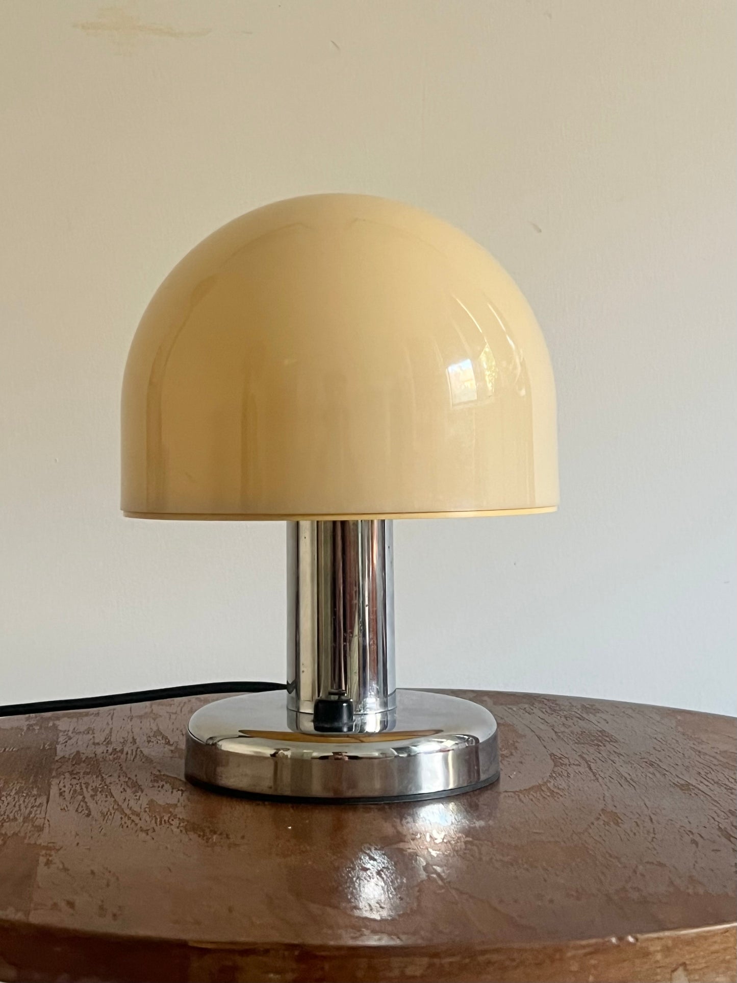 Mid Century Chrome Mushroom Lamp