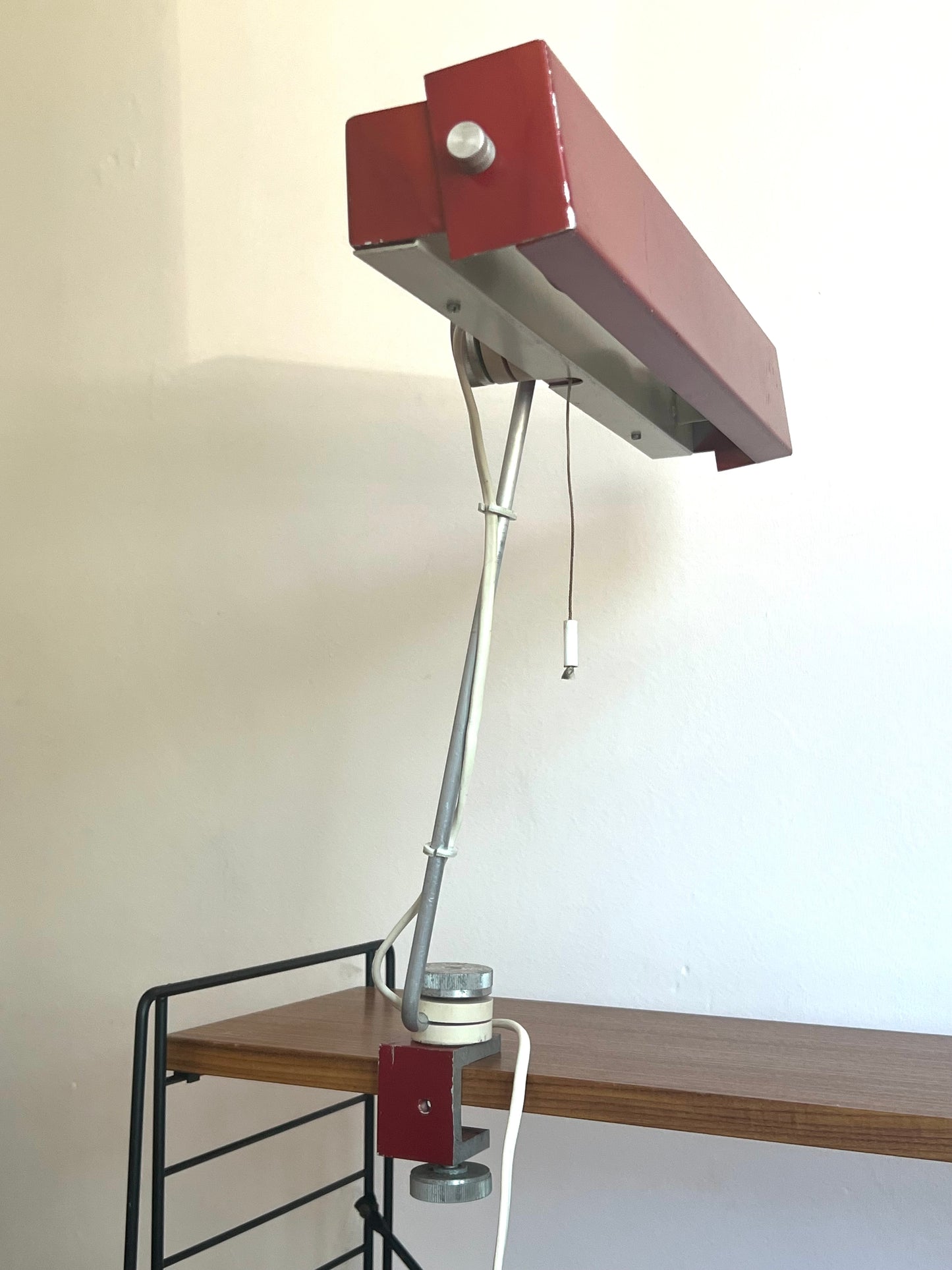 Mid Century Burgundy Red Space Age Surface Lamp