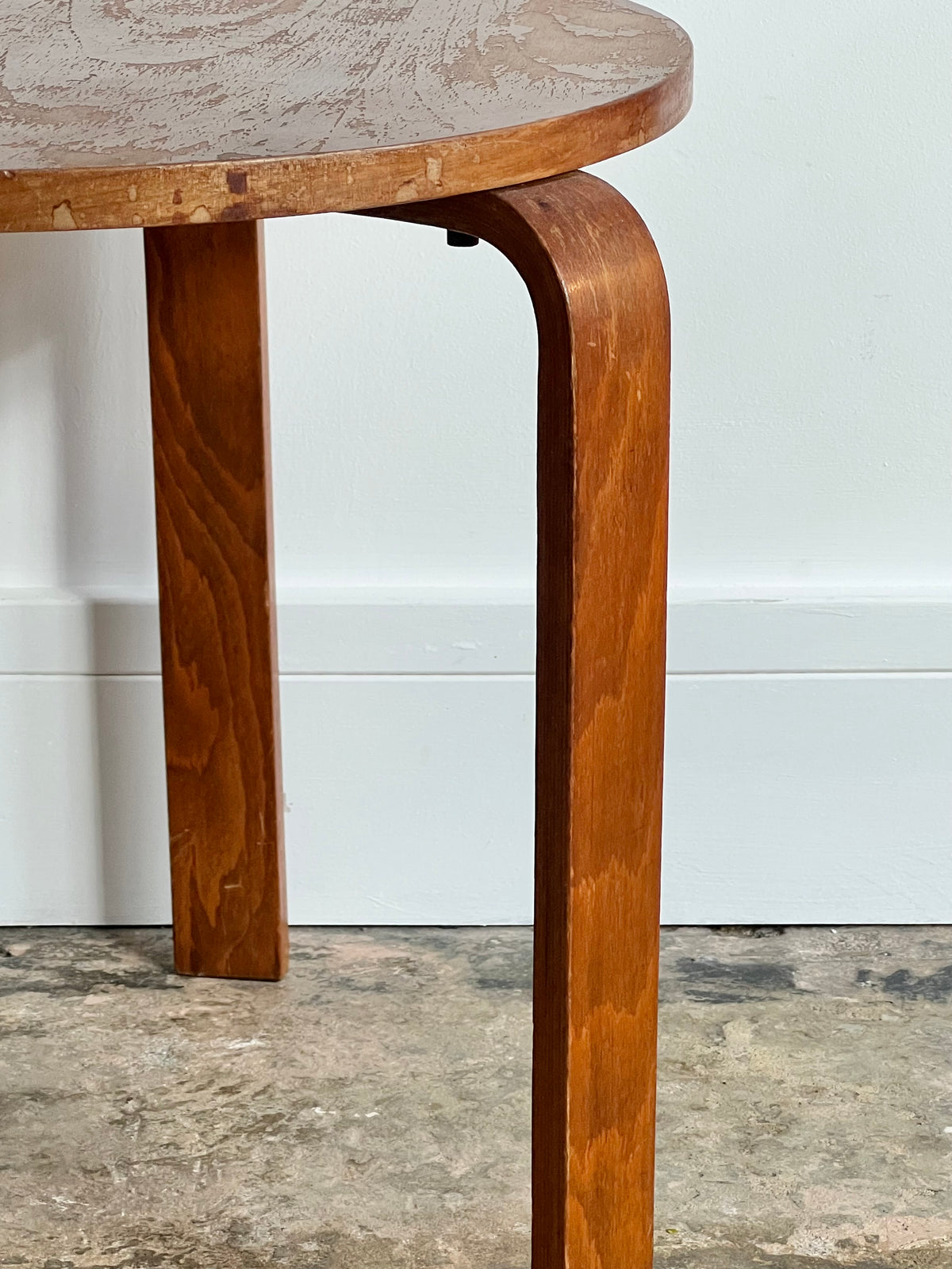 Vintage Mid Century Bentwood Alvar Aalto Style Side Table