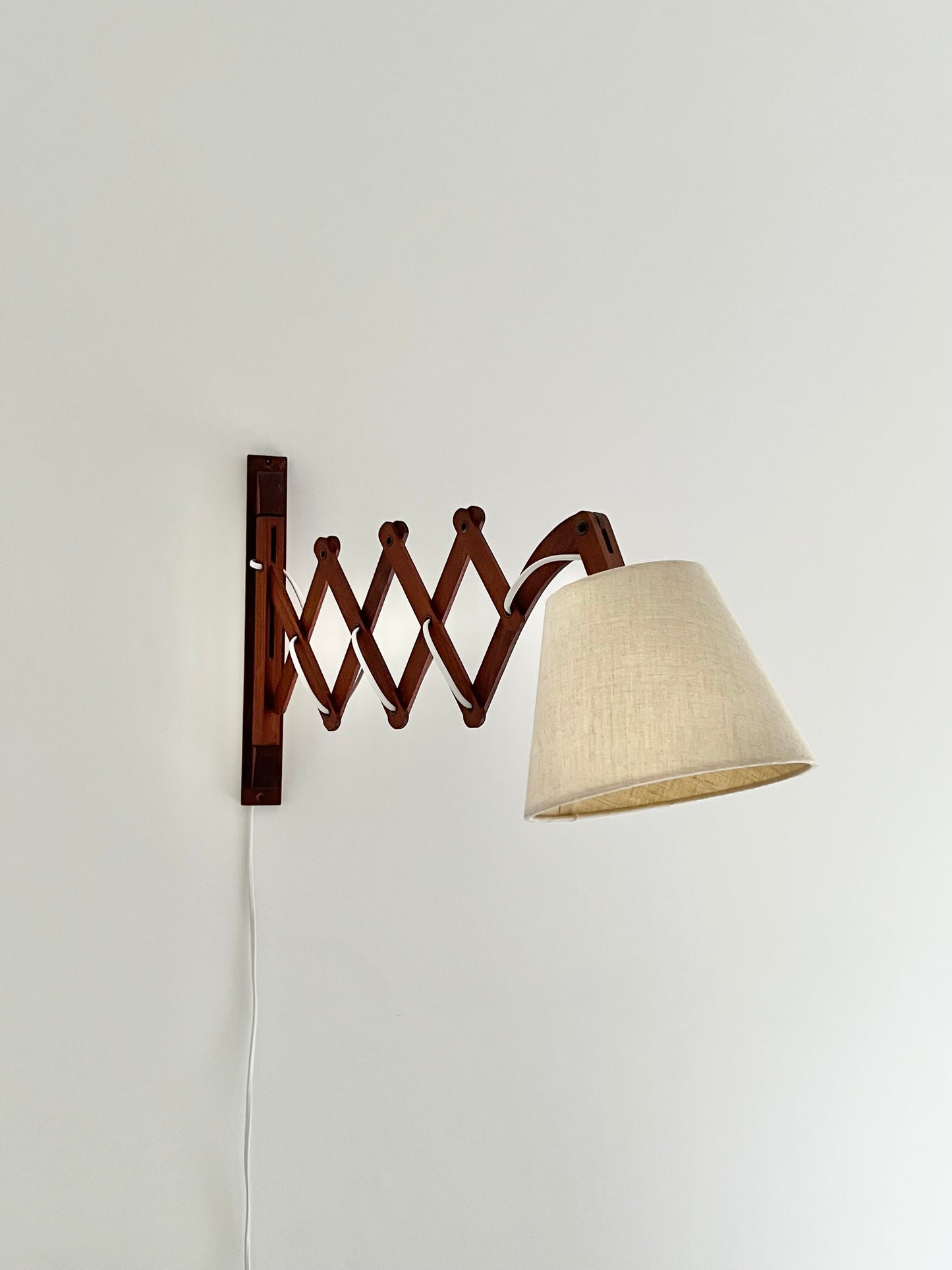 Mid Century Teak Scissor Wall Lamp