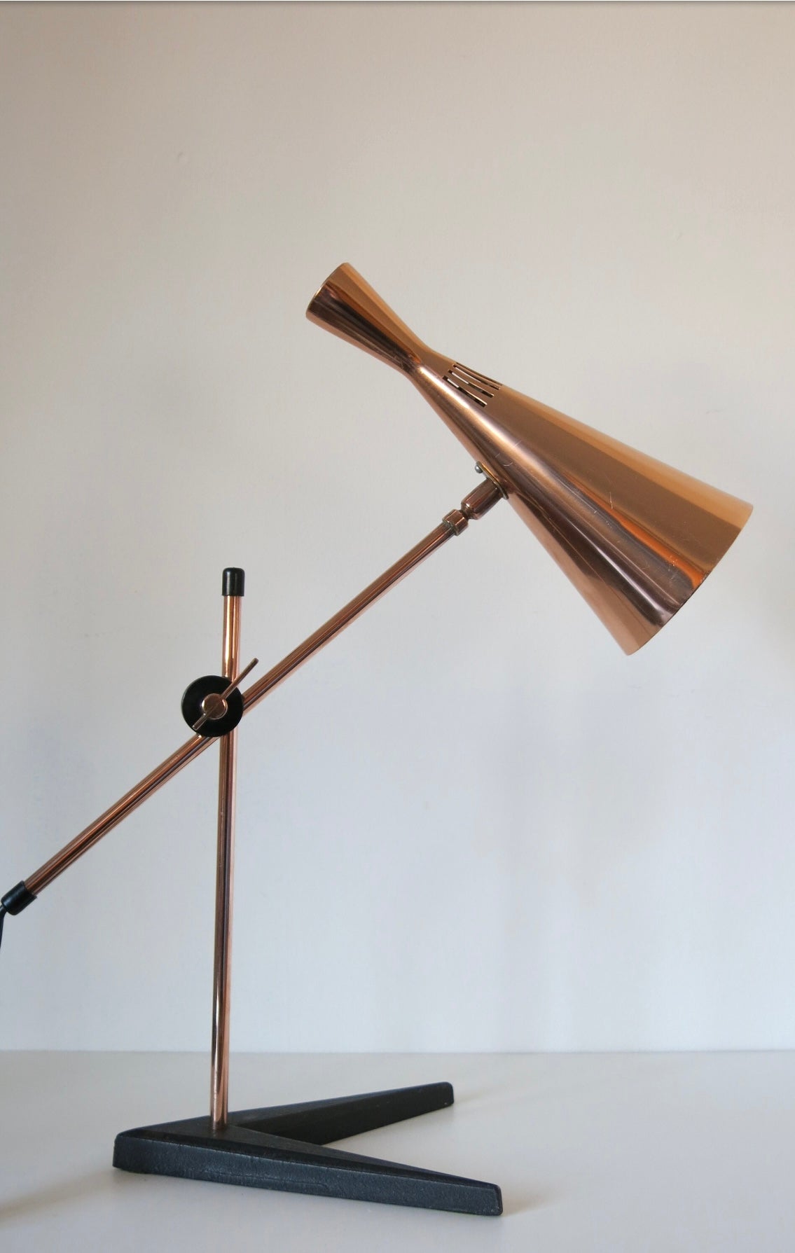 Copper G. A. Scott Adjustable Desk Lamp for MacLamp Co. 1958