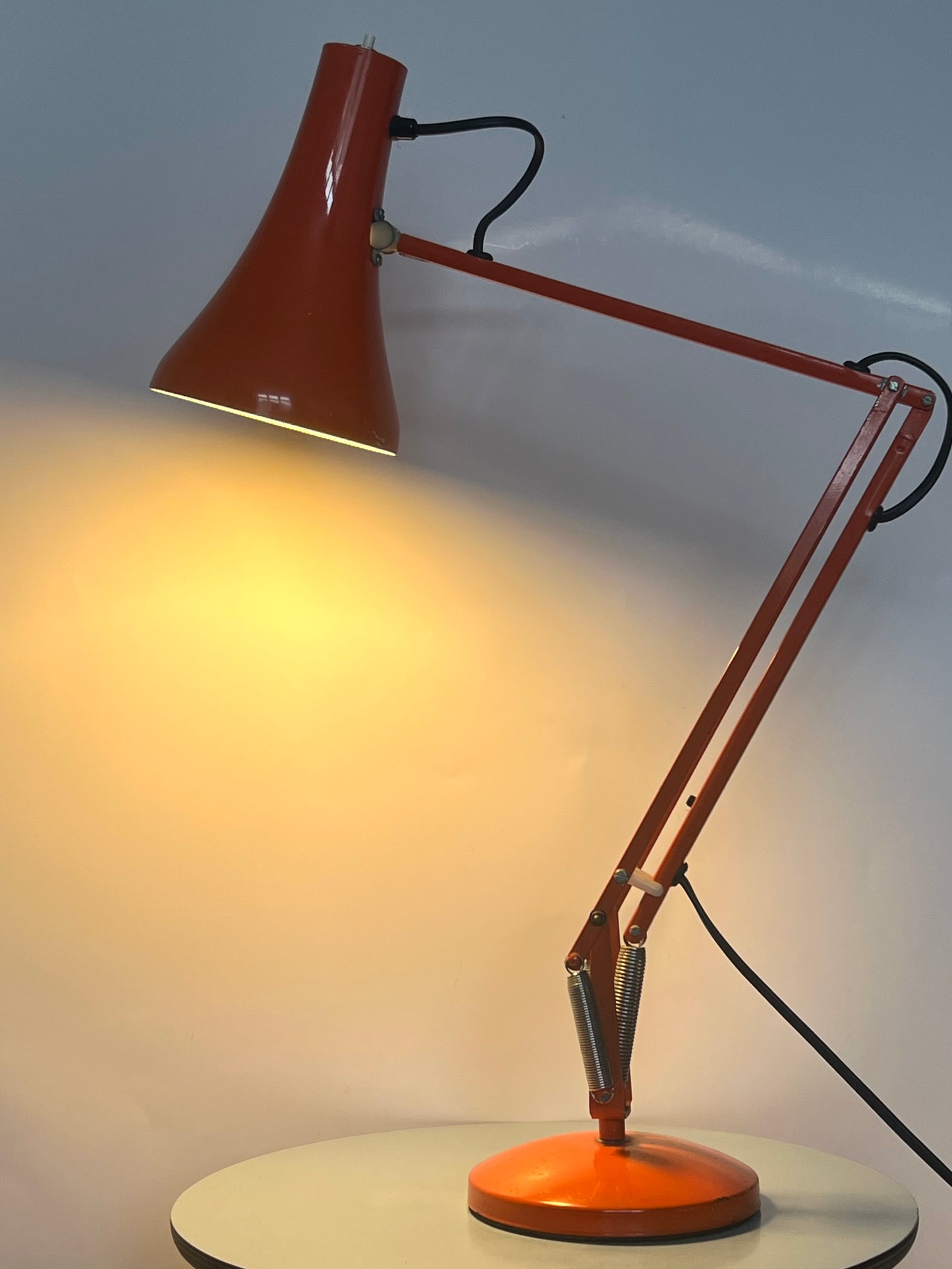 Vintage Herbert Terry Anglepoise 90 Orange Desk Lamp