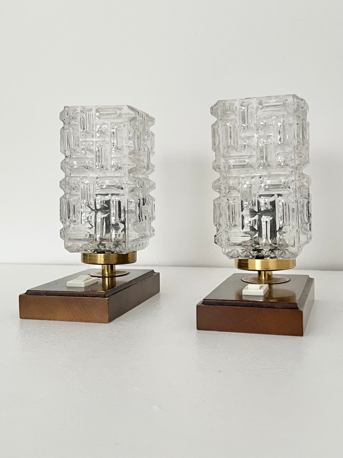Mid Century Pair of Brutalist Table Lamps