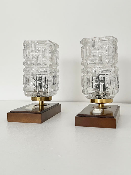 Mid Century Pair of Brutalist Table Lamps