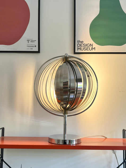 Mid Century Chrome Moon lamp By Kare Design