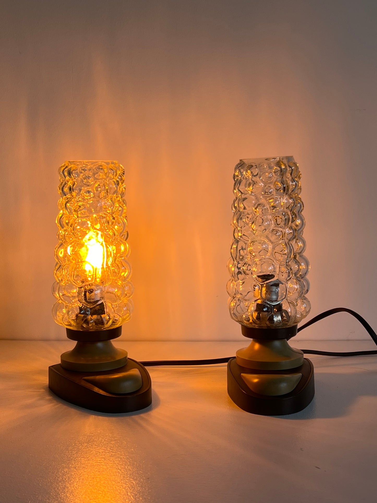 Mid Century Space Age Pair of Bedside Lamps