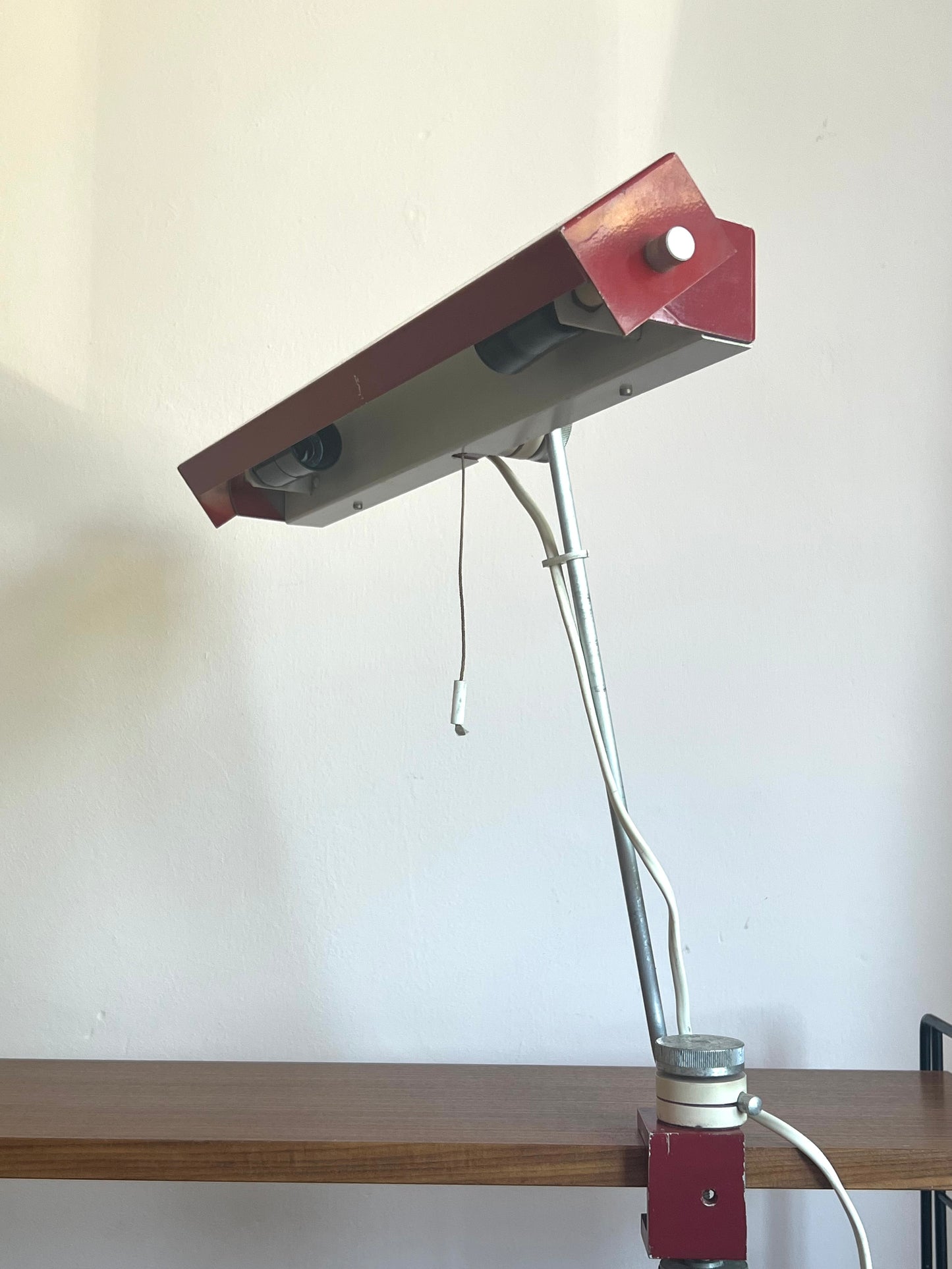 Mid Century Burgundy Red Space Age Surface Lamp