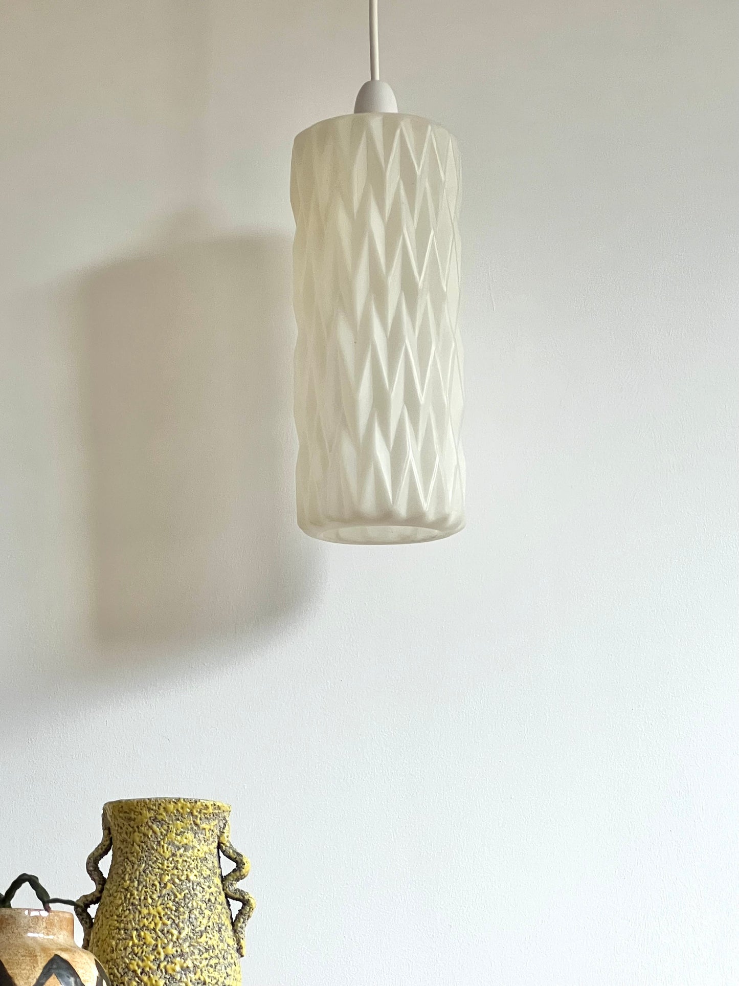 Vintage Mid Century Moulded Plastic Pendant Lampshade