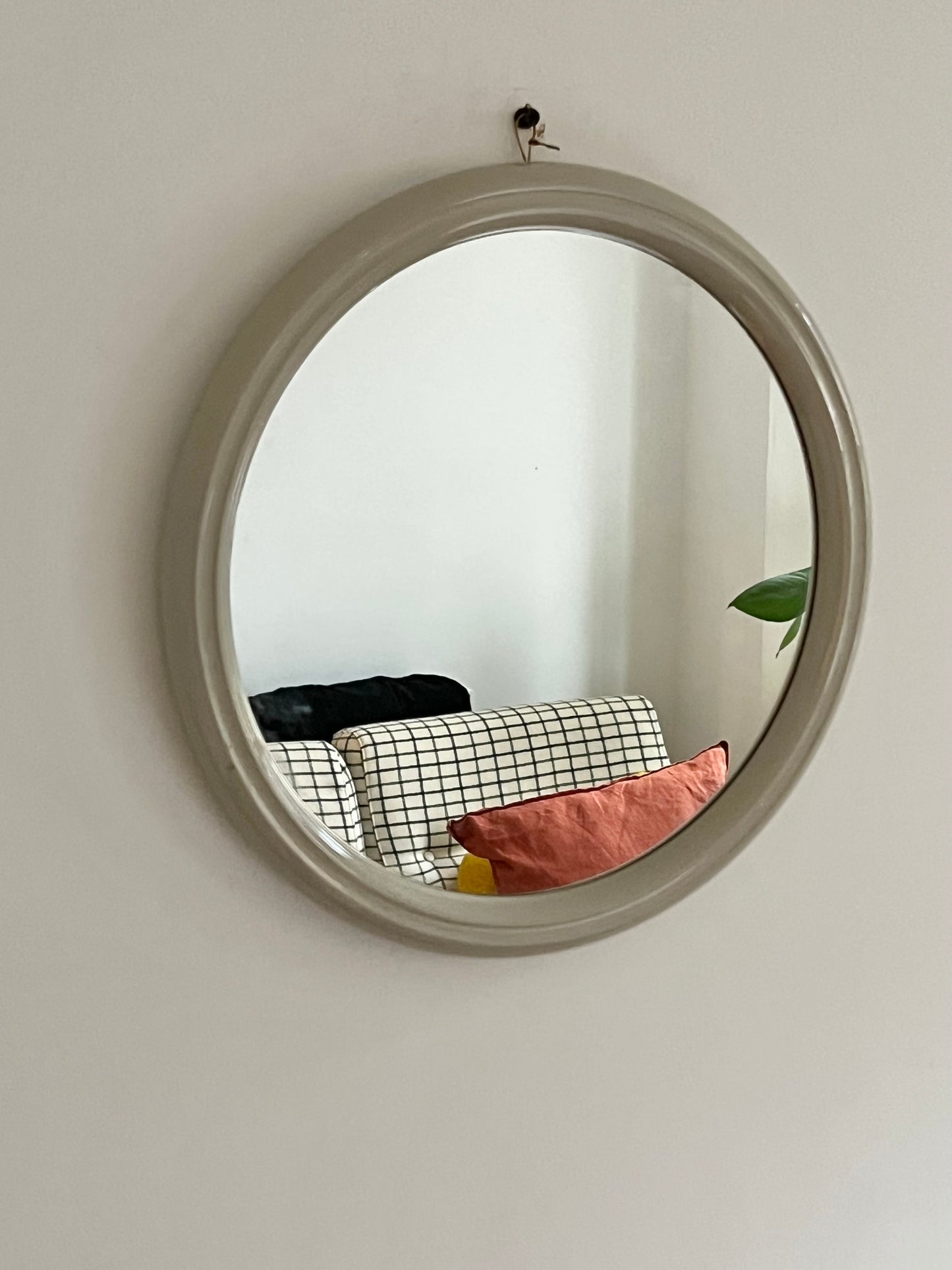 Mid Century Space Age Grey Plastic Mirror