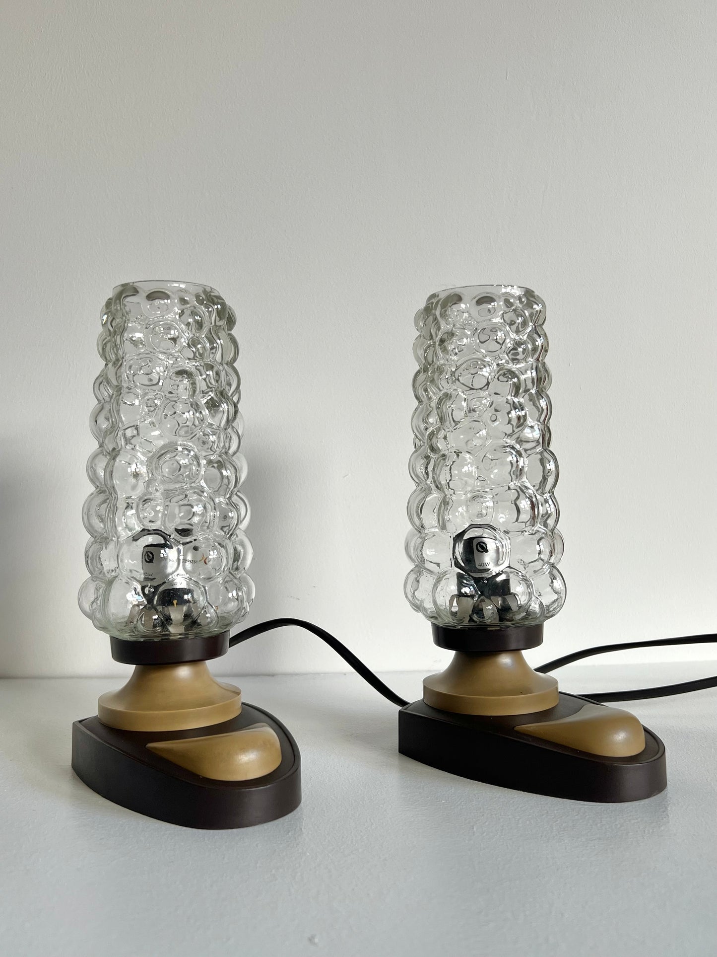 Mid Century Space Age Pair of Bedside Lamps