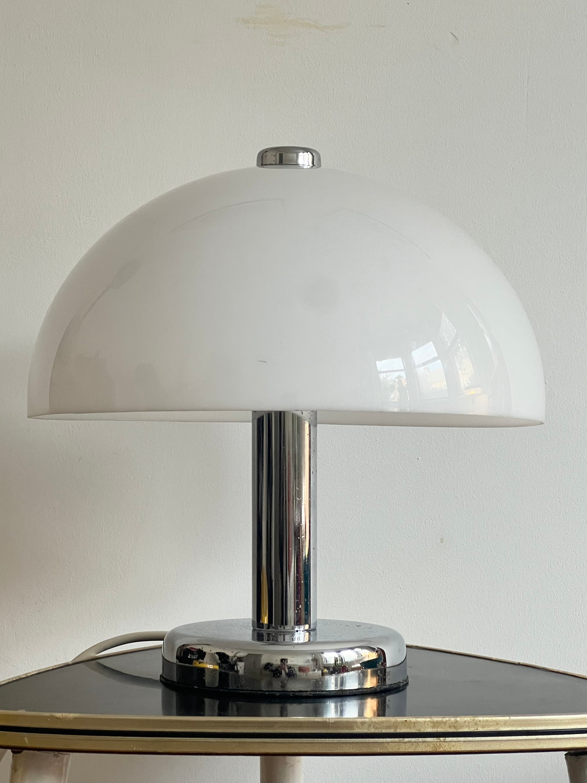 Mid Century Cosmo Designs Chrome & Acrylic Mushroom Table Lamp