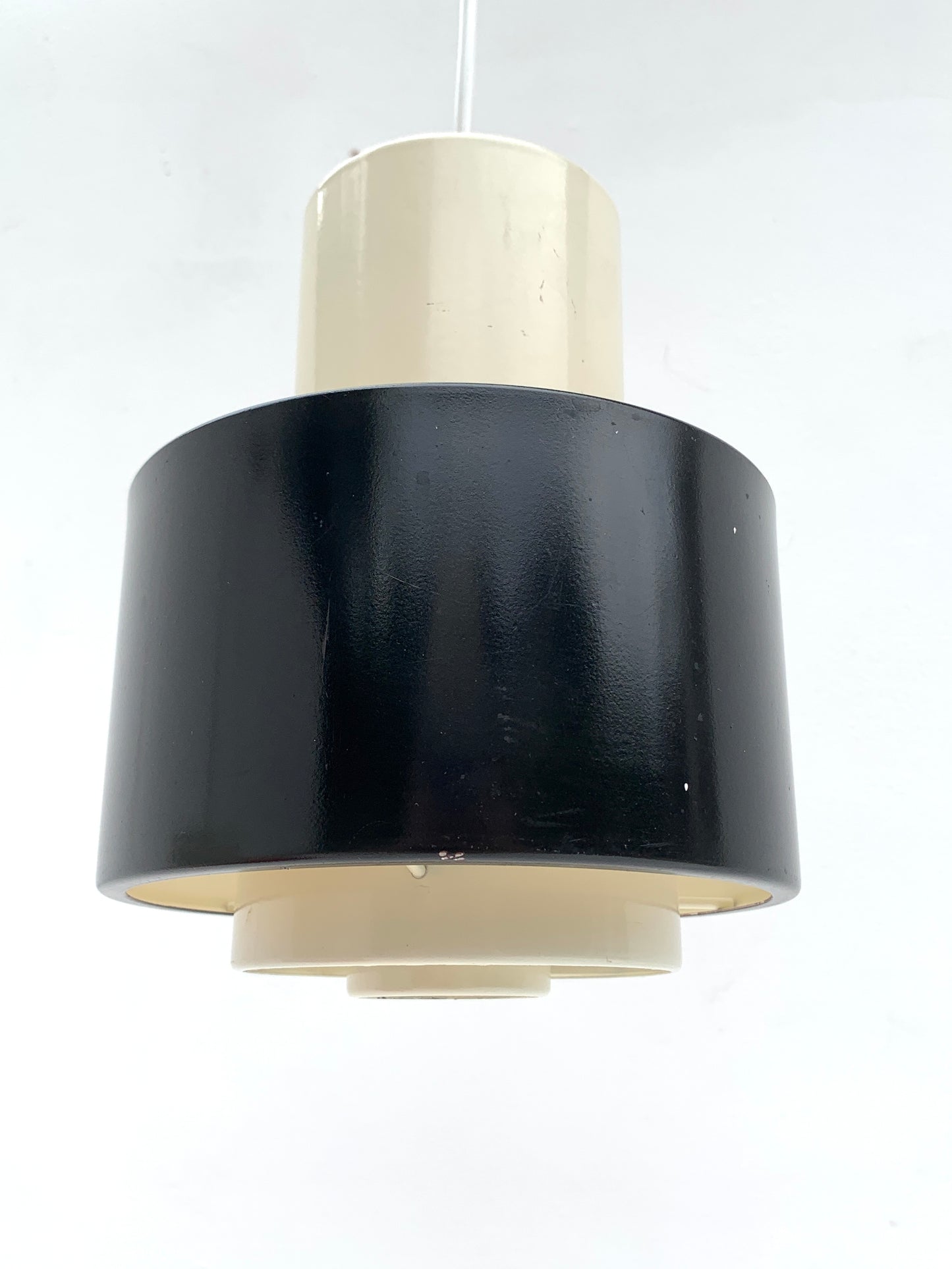 Mid Century Industrial Black & White Pendant Lamp