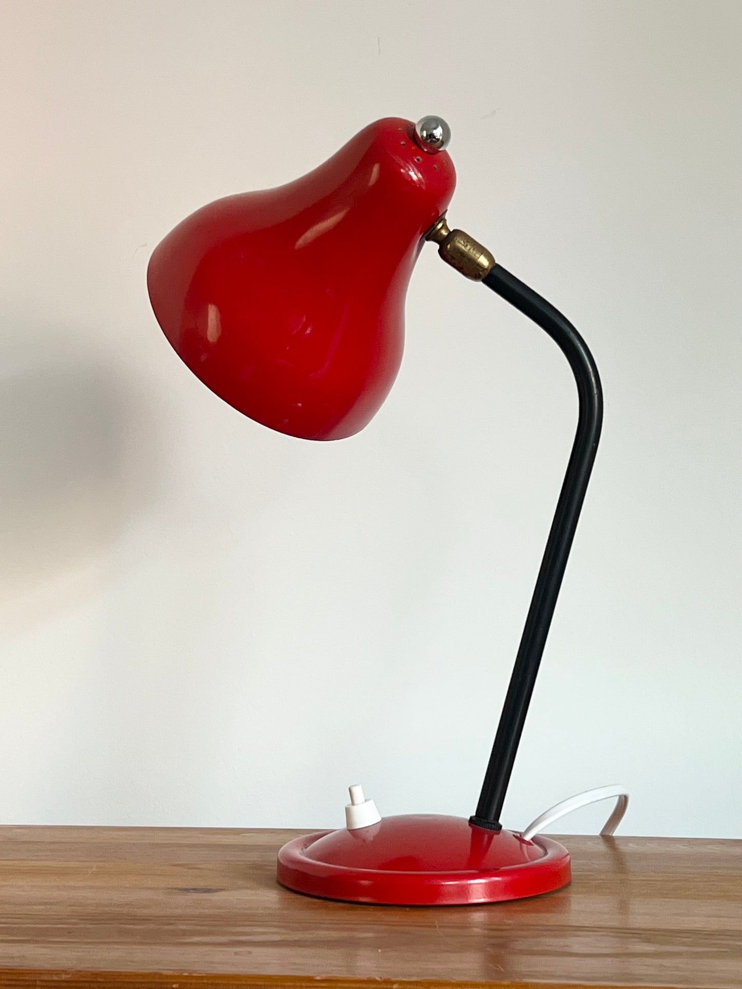 Vintage Mid Century Red Cocotte Desk Lamp