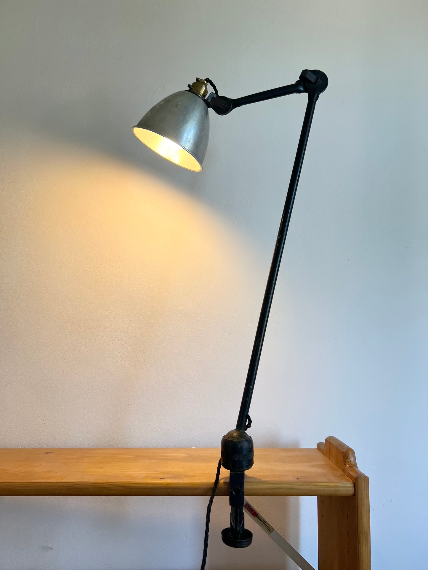 Art Deco Vintage Industrial Task Lamp by Bernard Albin Gras for Ravel Clamart