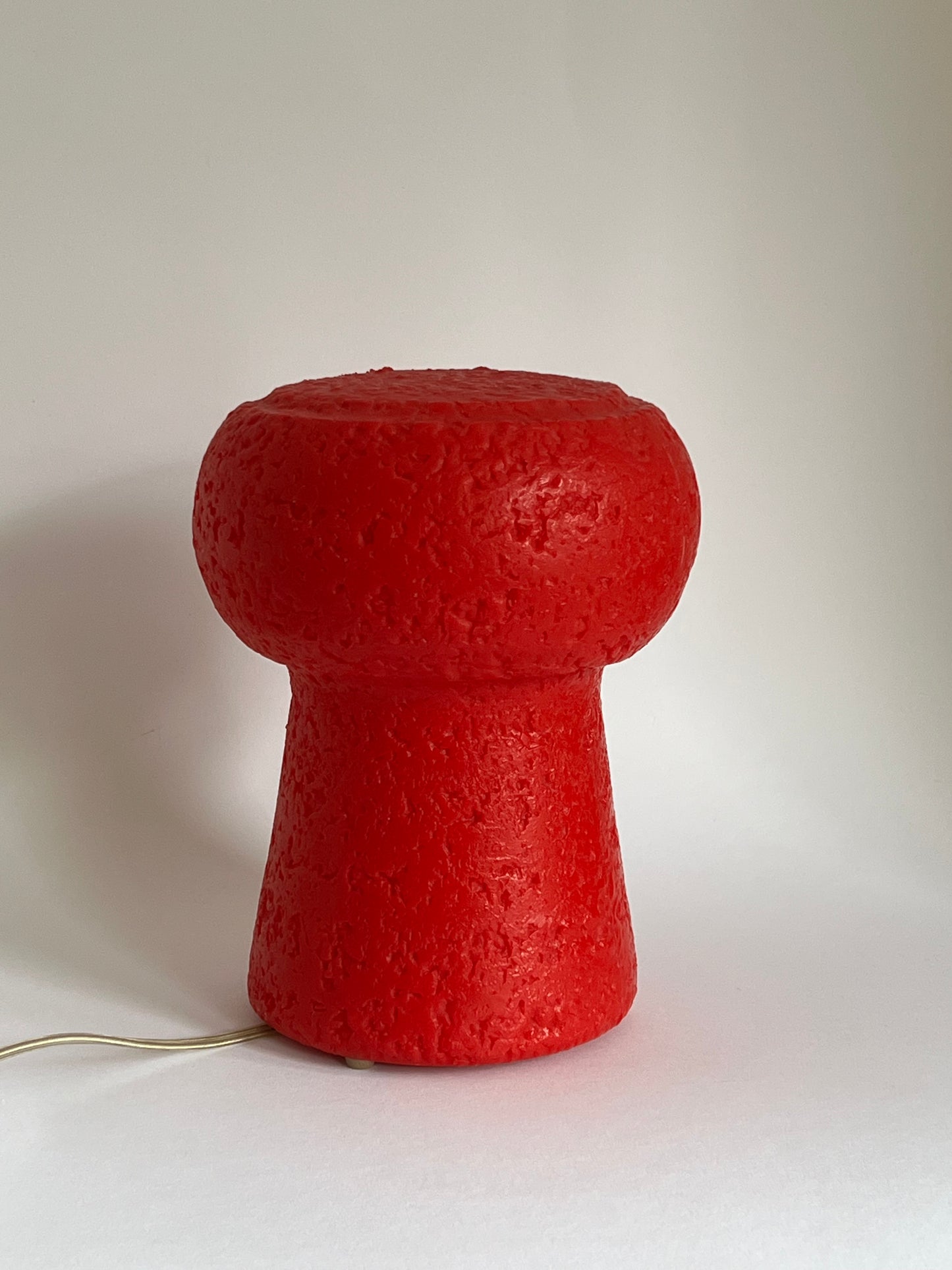 Mid Century Red Champagne Cork Lamp by Pierfrancesco Arnone