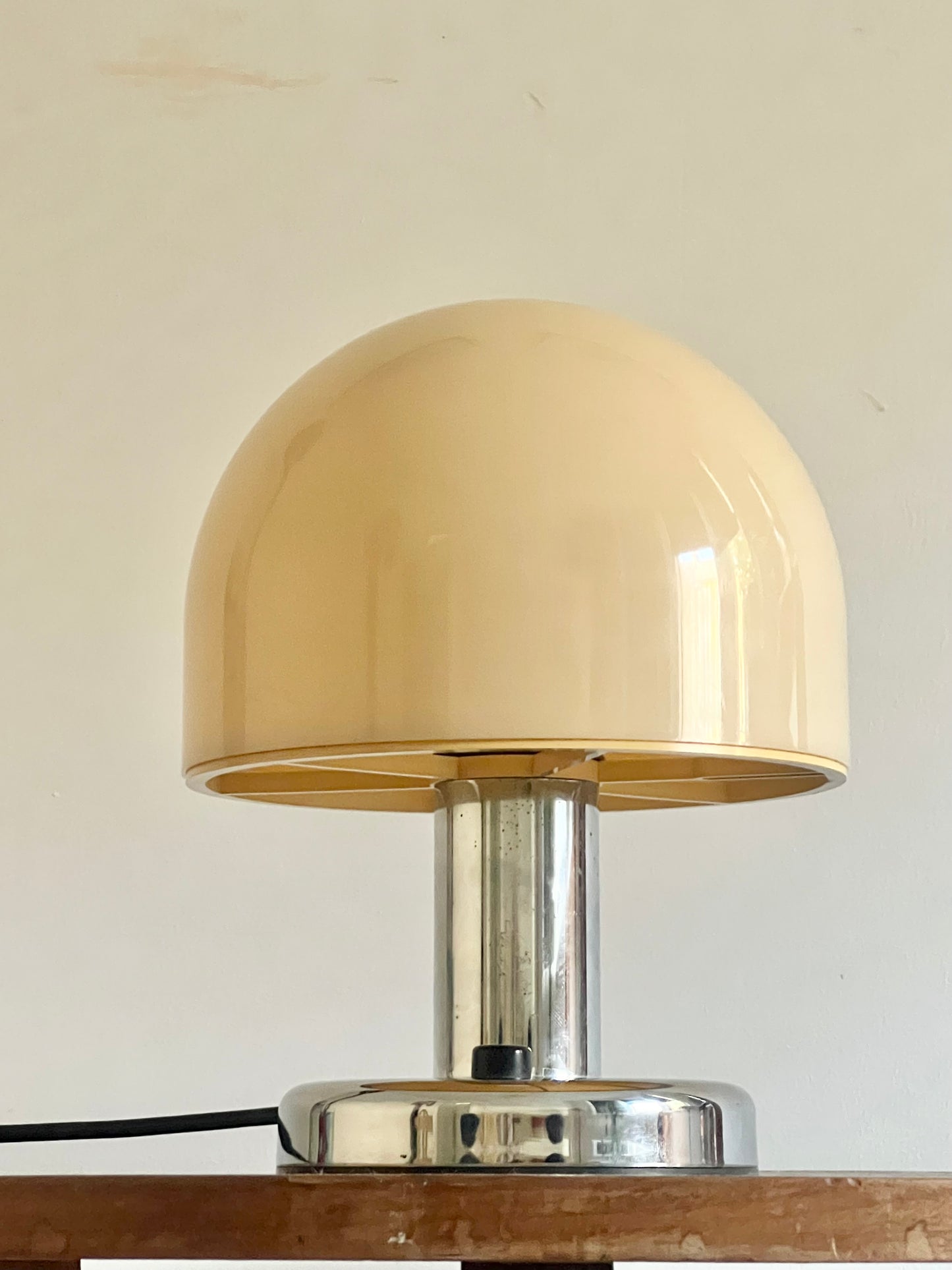 Mid Century Chrome Mushroom Lamp