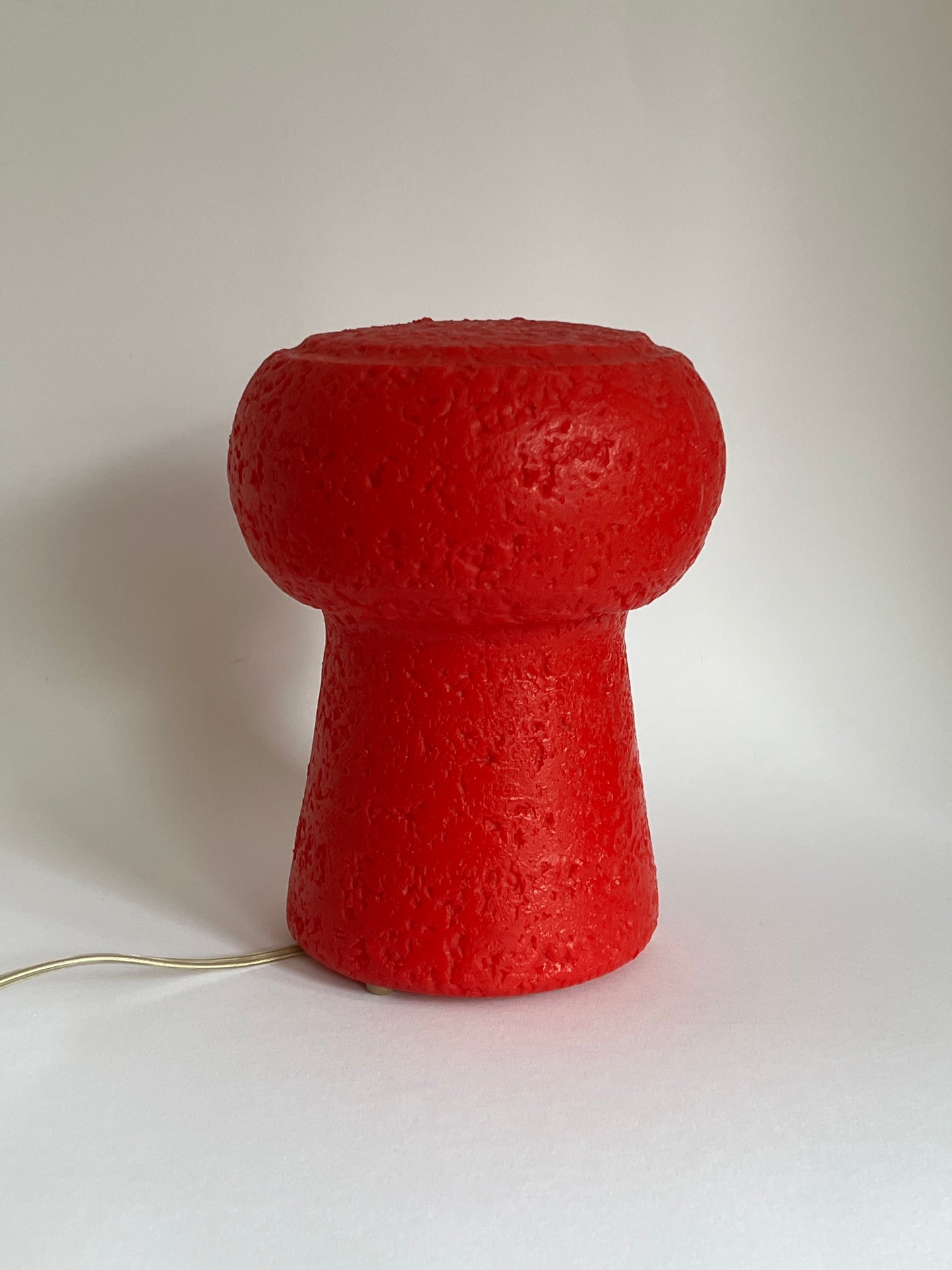 Mid Century Red Champagne Cork Lamp by Pierfrancesco Arnone