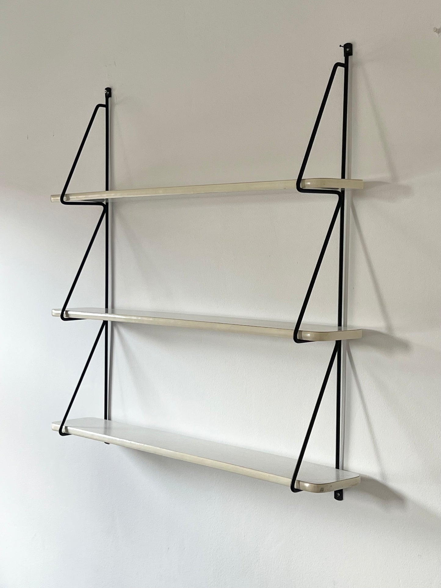 Vintage Mid Century Patterned String Shelving Unit