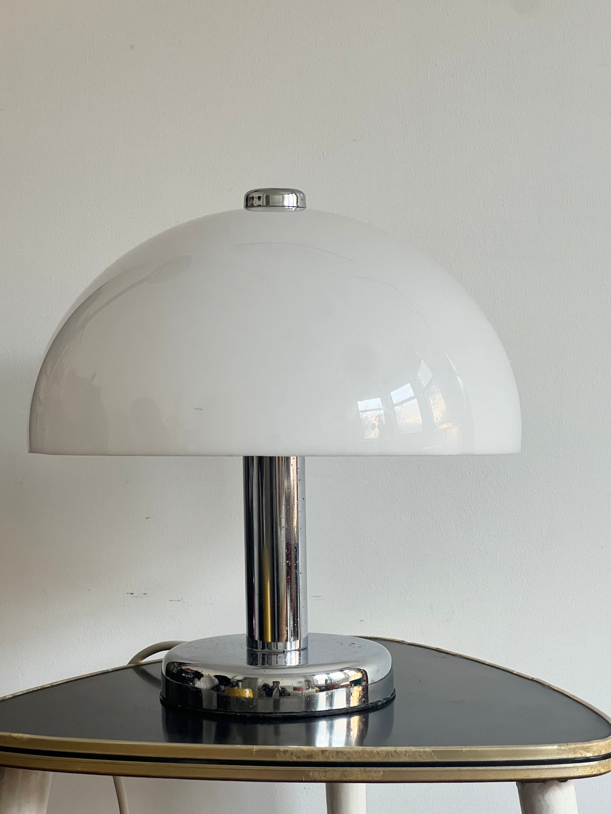 Mid Century Cosmo Designs Chrome & Acrylic Mushroom Table Lamp