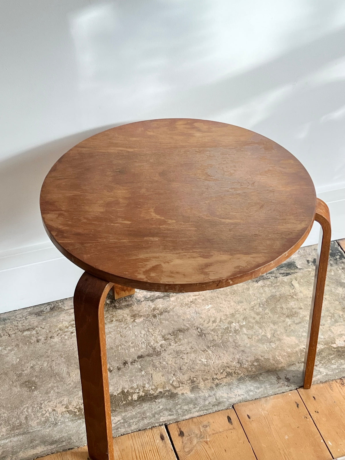 Vintage Mid Century Bentwood Alvar Aalto Style Side Table