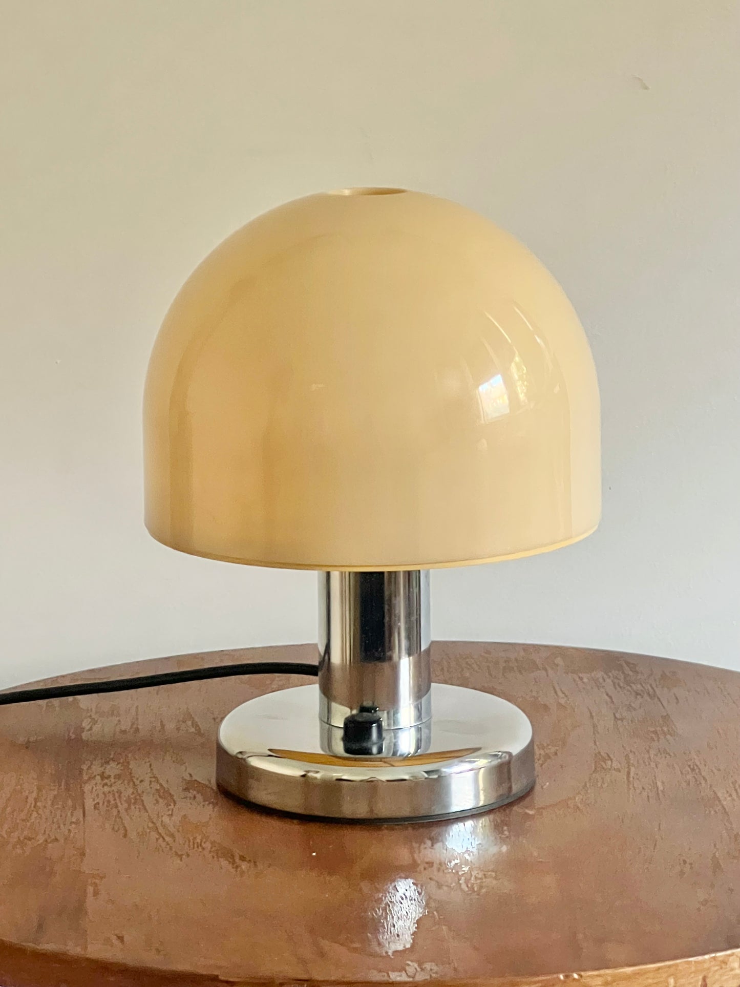 Mid Century Chrome Mushroom Lamp