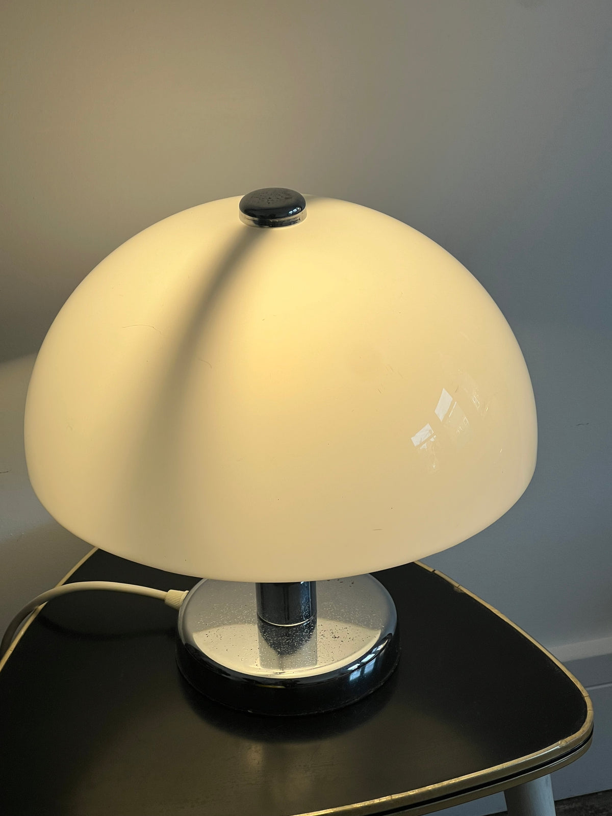 Mid Century Cosmo Designs Chrome & Acrylic Mushroom Table Lamp