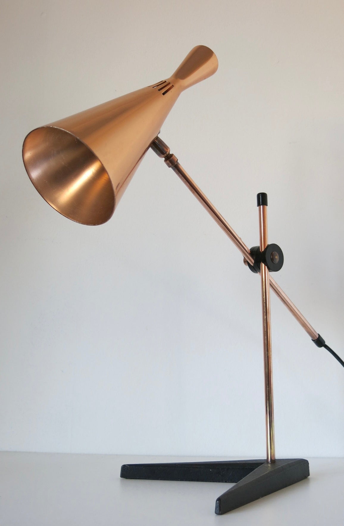 Copper G. A. Scott Adjustable Desk Lamp for MacLamp Co. 1958