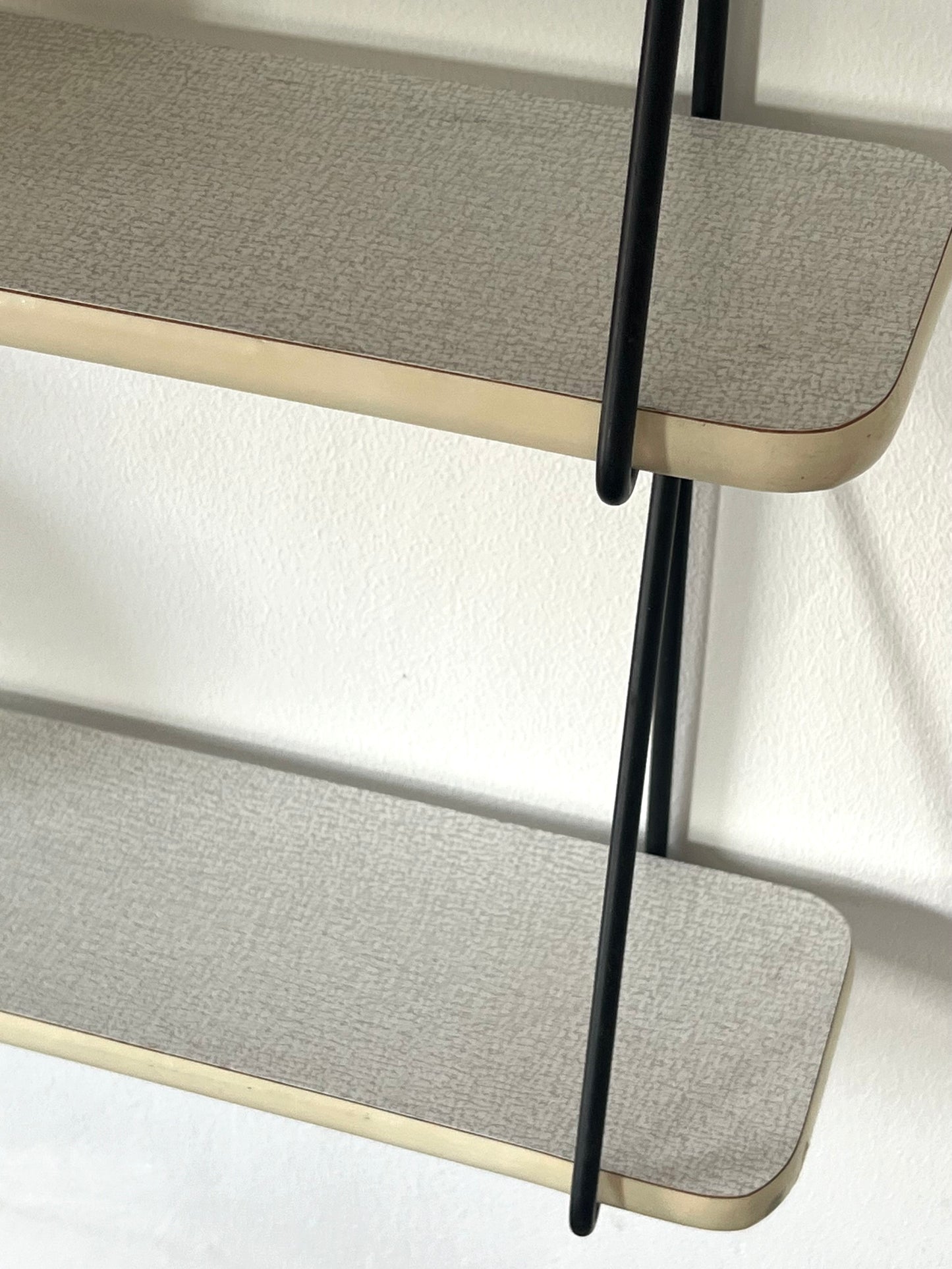 Vintage Mid Century Patterned String Shelving Unit