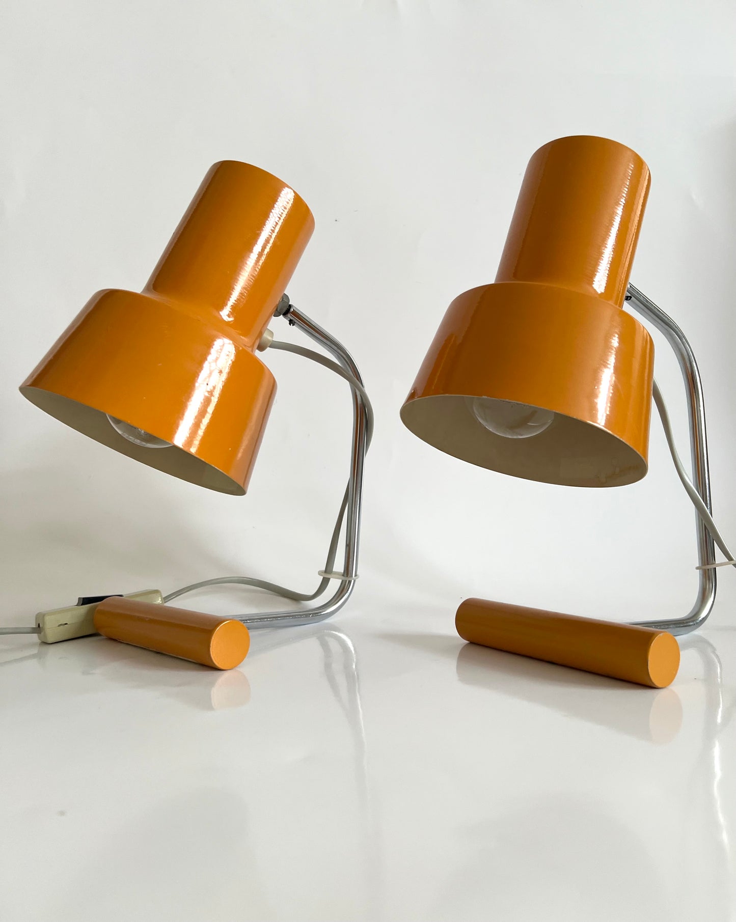 Pair Of Mid-Century Table Lamps By Josef Hurka For Napako, Czechoslovakia