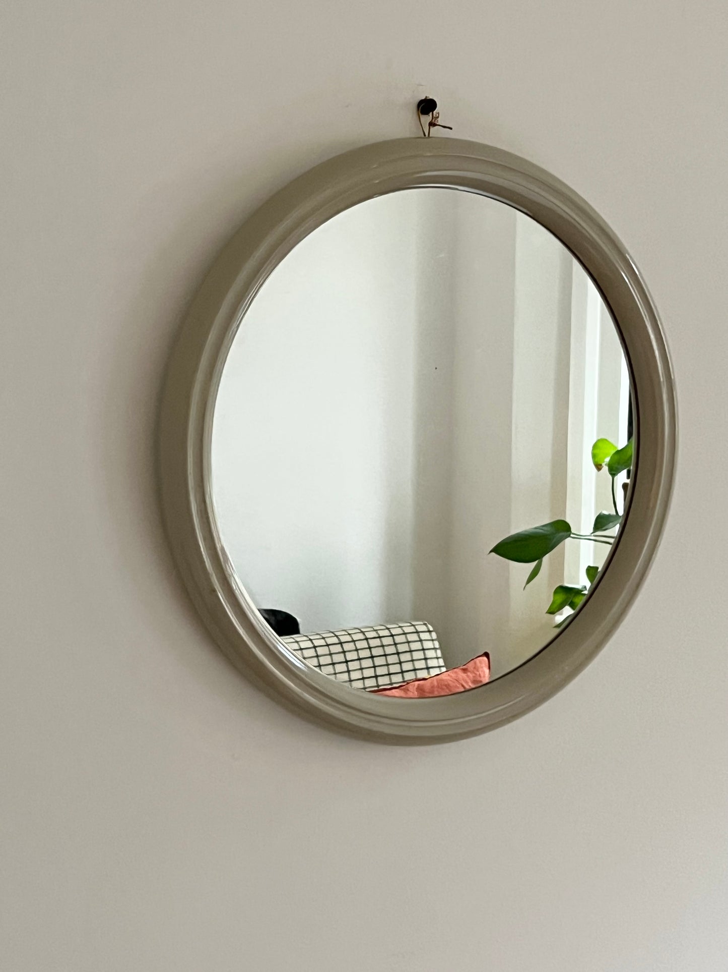 Mid Century Space Age Grey Plastic Mirror