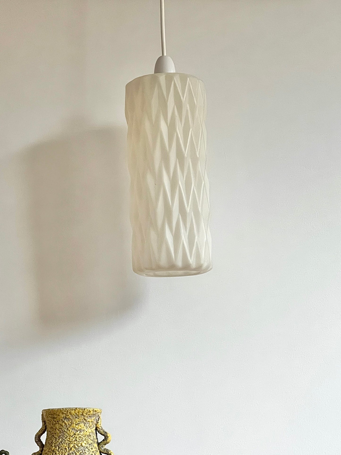 Vintage Mid Century Moulded Plastic Pendant Lampshade