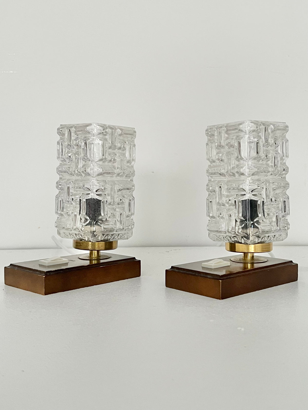 Mid Century Pair of Brutalist Table Lamps