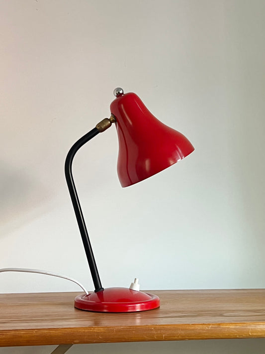 Vintage Mid Century Red Cocotte Desk Lamp
