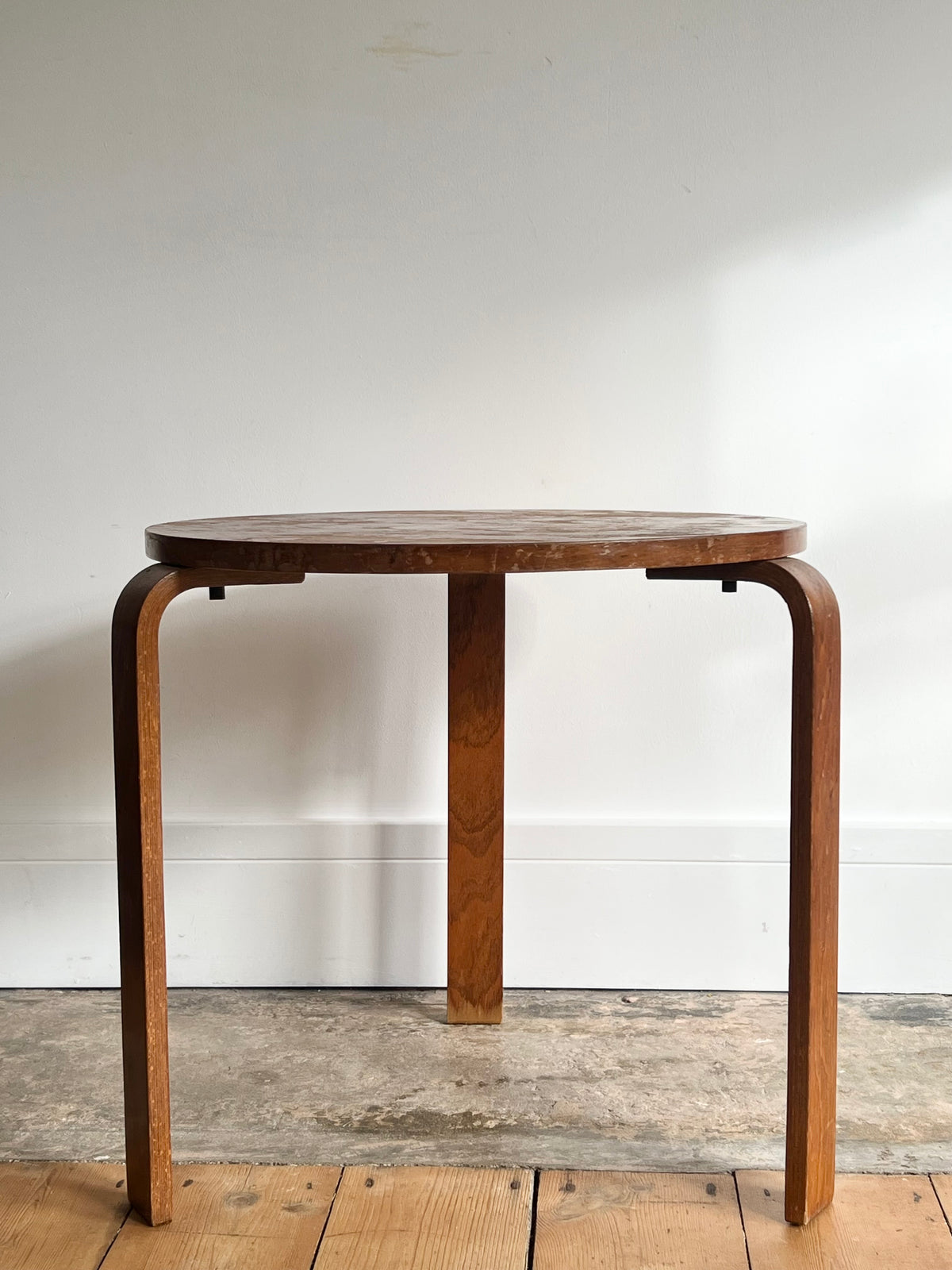 Vintage Mid Century Bentwood Alvar Aalto Style Side Table