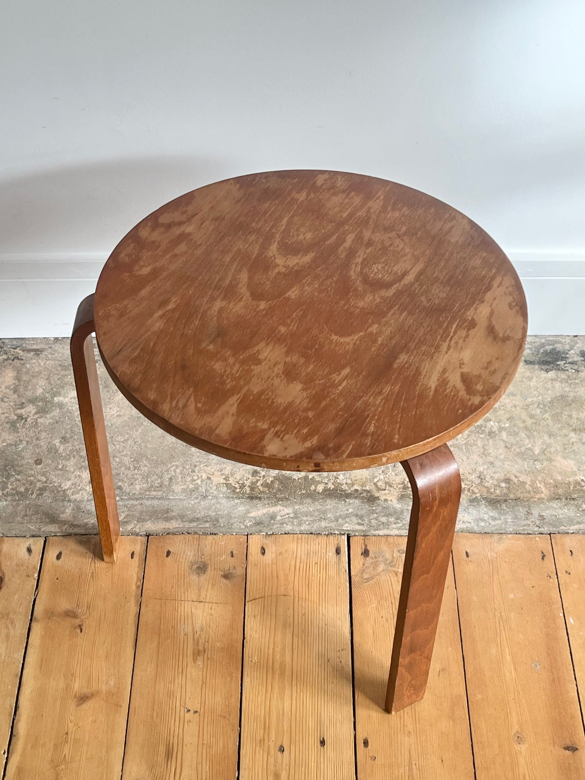 Vintage Mid Century Bentwood Alvar Aalto Style Side Table